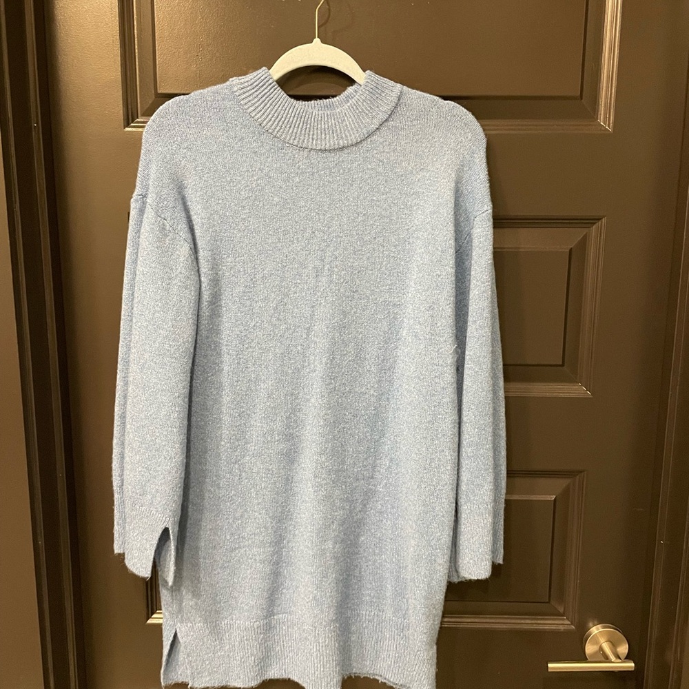 Light Blue Knit Sweater Dress